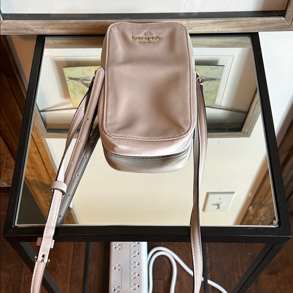 Kate Spade Light taupe nylon Crossbody Bag 3.5”x6” approximately
